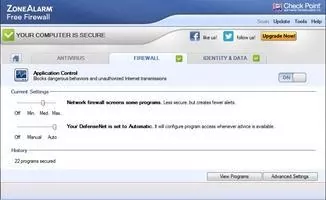 ZoneAlarm Free Firewall Скриншот 5